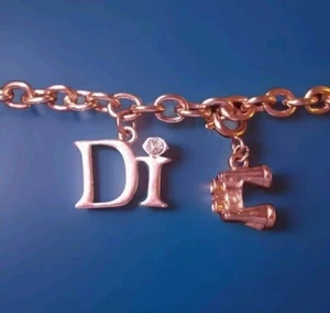 Vintage goldfarbene Diamanten International Di Bettelarmband 7,5" Kettenglied 1990er - Bild 1 von 5