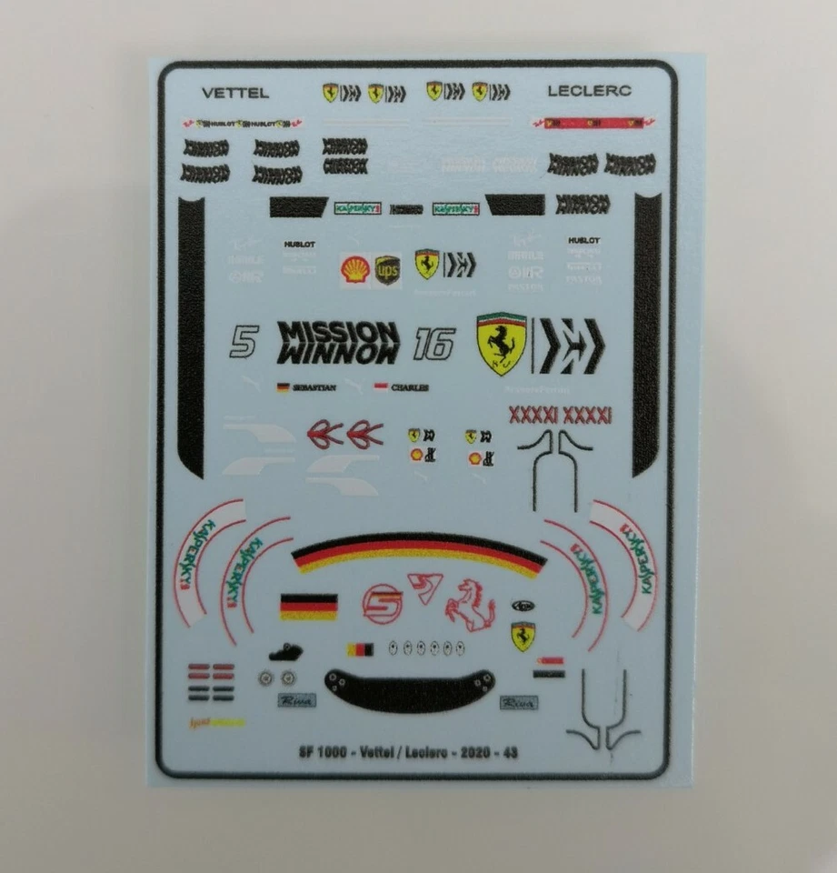 Ferrari SF1000 Sebastian Vettel / Charles Leclerc " Figure Decals " 2020 1/43 - Bild 1 von 1