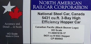 North American Railcar Corp. #1010-17 CP 5431 CU.FT. 3bay Efficiency Hopper - Picture 1 of 20