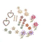 Cz Snowflake Dangle Earrings - Crystal Heart Tassel Earring Women Fashion Jewelr