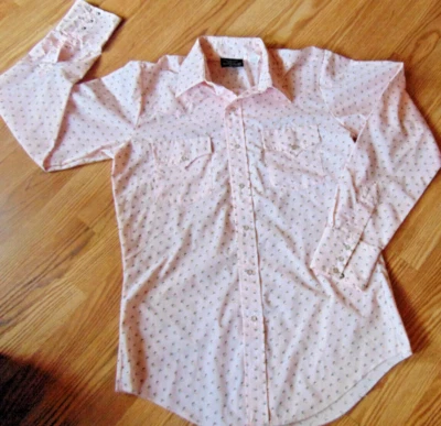 Vintage Champions Westerns  Pink Cowboy Rodeo Rockabilly Shirt sz 15 1/2- 34 - Image 1 of 4