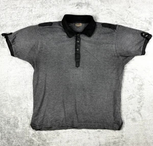 Remus Uomo Polo Shirt Men's XL Gray Striped Short Sleeve 100% Cotton - Picture 1 of 6