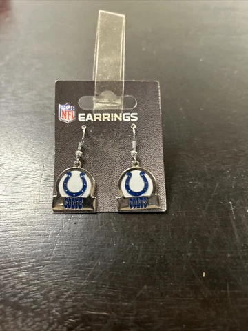 Aminco 0.75" NFL TEAM LOGO NAME DANGLE EARRINGS Indianapolis Colts Cover