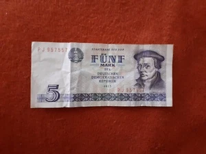 5 Mark Schein DDR Währung, Geld, Banknote - Bild 1 von 4