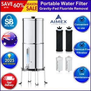 Aimex Gravity 304 Stainless Steel Water Filter with Fluoride Filter Camping 8.5L - Picture 1 of 7