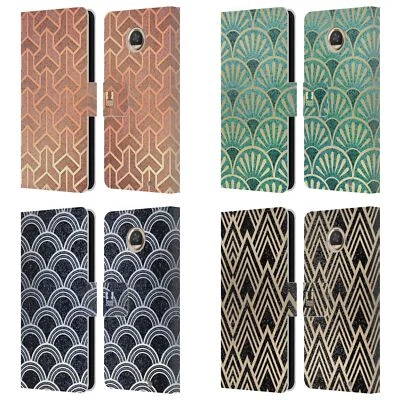 HEAD CASE DESIGNS TEXTURED ART DECO PATTERNS LEATHER BOOK CASE MOTOROLA PHONES - Image 1 of 4