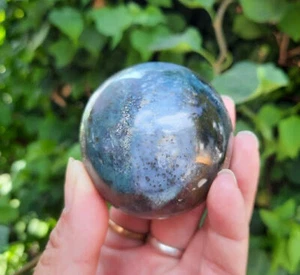 Ocean Jasper Sphere, Happiness, Joy, Uplifting, Healthier Habits, Release - Picture 1 of 11