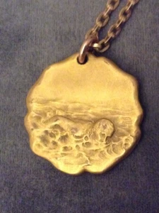 Antique robbins co attleboro swimming pendant medal - Picture 1 of 12