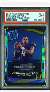 🔥2017 Panini Donruss Deshaun Watson Gold Die-Cut Press Proof /25 PSA 9 POP 3