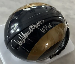 MINI CASCO FIRMADO CON AUTÓGRAFO DE JACK YOUNGBLOOD LOS ANGELES RAMS HOF JSA - Imagen 1 de 3