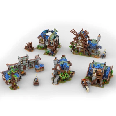 ZITIANYOUBUILD 5-in-1 Medieval Town Bundle with House, Windmill, Town Market - Image 1 of 4