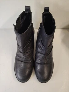 Baretraps Drennan Damen-Stiefeletten Größe 9,5 M schwarz Leder seitlicher Reißverschluss Blockabsatz - Bild 1 von 7