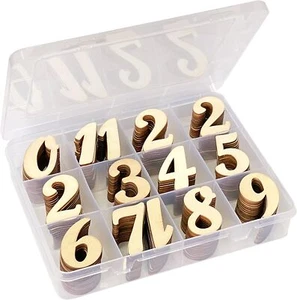 2 Inch 196 Pieces Wooden Numbers Unfinished Wood 0-9 for Crafts,with...  - Picture 1 of 4