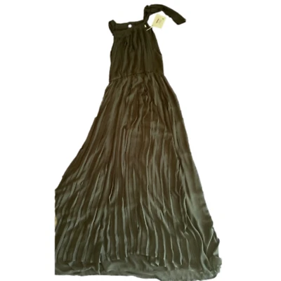 Blugirl Blumarine black high neck pleated maxi formal dress NWT - Image 1 of 4