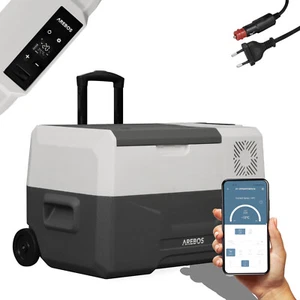 AREBOS Kompressor Kühlbox mit Rollen 27 L Auto Kühlschrank APP Gefrierbox - Bild 1 von 15