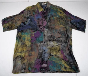 Vintage Mod Shirt D' Avila Size L/XL 70s Psychedelic Oil Slick K Cobain Special - Picture 1 of 8