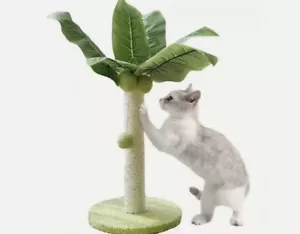 12” Tall Cat Scratching Post with Ball Rope, Indoor Sturdy Natural Sisal Rope - Picture 1 of 7