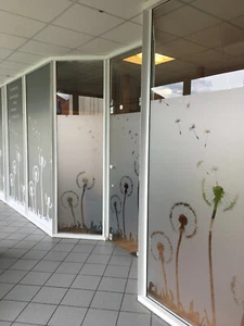 Sandstrahleffekt / Glasdekor Folie - flächig, geplottet, 4c bedruckt Milchglas - Bild 1 von 26