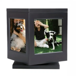Rotating Dog Funeral Casket Urns Box Cats Memorial Box for Pet Loss Home Decors - Picture 1 of 8