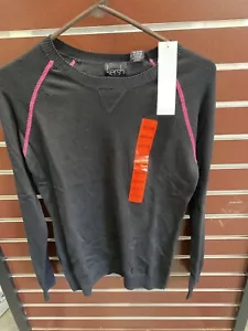 Kersh Women's Crew Neck Pullover Lightweight Sweater Black Sz Medium - Picture 1 of 3