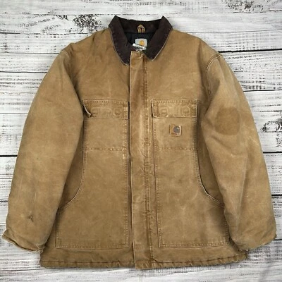 VTG Carhartt Jacket Brown Mens Sz XL C26 BRN Duck Canvas Arctic Quilt Lined Coat - Image 1 of 4