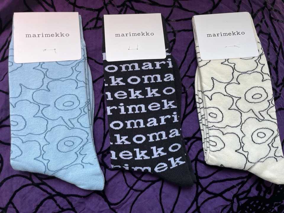 ¡Solo queda 1! Calcetines para mujer Marimekko - Juego de 3 (Unikko) - Talla 37-39 (US 6-8.5) Foto 1 de 4