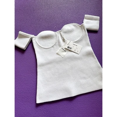 $265 Helmut Lang Blanco Fuera de los Hombros Top Talla M Mujer Top Elástico Nueva Blusa Foto 1 de 4