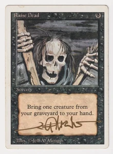 Miscut Gold Signed Raise Dead HP Revised Artist Jeff A. Menges 1994 MTG Magic! - Picture 1 of 2