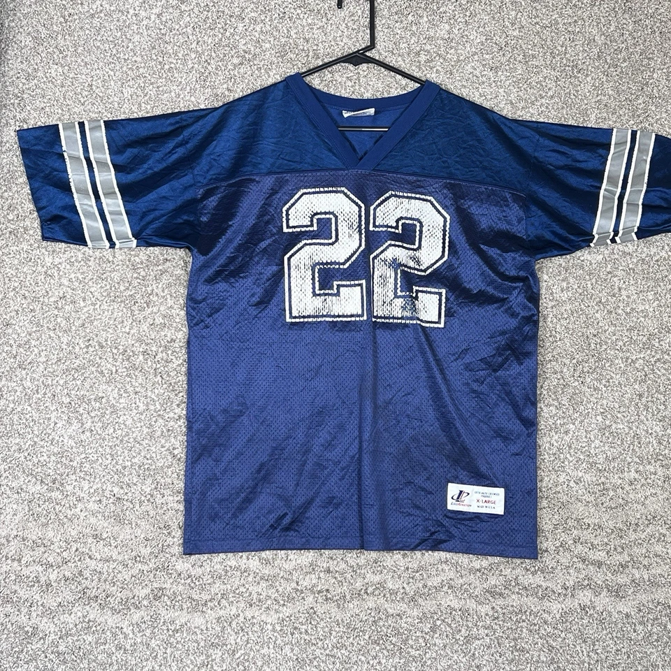 Camiseta deportiva de los Dallas Cowboys Emmitt Smith juvenil logotipo XL 7 azul atlético 18-20 vintage Foto 1 de 4