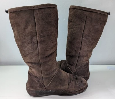 FitFlop Botas Altas Marrón Gamuza Imitación Piel de Oveja Forradas Reino Unido Talla 7 EU 41      Foto 1 de 4