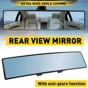 Universal AUXITO 12 Inch Wide Convex Interior Clip On Rear View Blue Tint Mirror - Picture 1 of 11