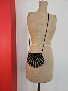 Vintage 20s Charlston Art Deco Inspired Crossbody Bag Beads - Picture 1 of 8