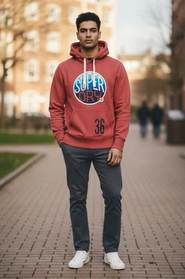 Superdry Athletic JPN Pullover Hoodie Edición Especial Hombre Mediano Tin Tab Rojo Foto 1 de 4