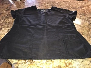 Greys Anatomy Active Scrub Top Womens XL Black Medical Beauty Tech - Picture 1 of 9