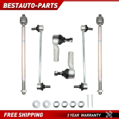6PC Kit For 2009 - 2019 Toyota Corolla Front Sway Bar Link Inner & Outer Tie Rod Foto 1 de 4