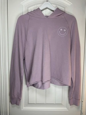 Lucky Brand Mauve “Don’t Worry Be Lucky” Cropped Hoodie - Size M - Image 1 of 4