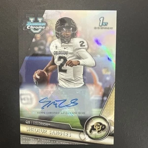 SHEDEUR SANDERS 2023 BOWMAN U CHROME #16 1ST REFRACTOR AUTO /499 - Picture 1 of 7