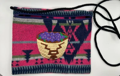 Bolso de Noche Vintage Multicolor Terciopelo Cuentas, Cesta con Floral Púrpura / **NUEVO** Foto 1 de 4