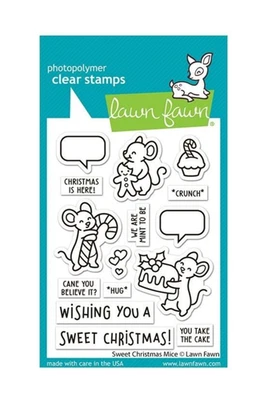 Juego de estampillas transparentes de fotopolímero cervatillo césped dulces ratones de Navidad Foto 1 de 4