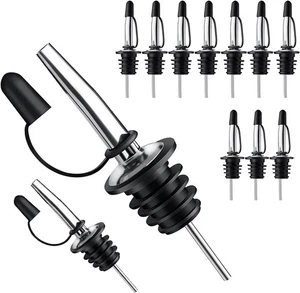 Liquor Pour Spouts with Dust Caps – Bar Accessories Ask 12-Pack - Picture 1 of 6
