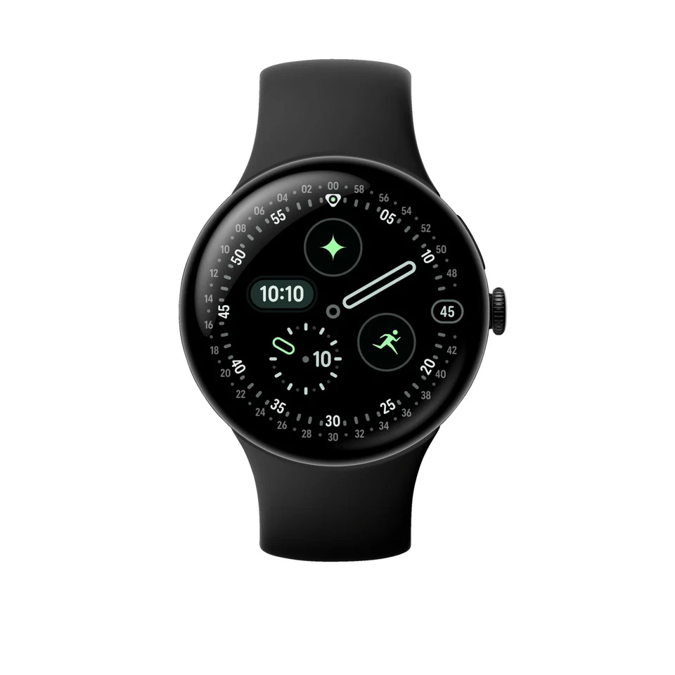 GOOGLE Pixel Watch 4 45 Wi-Fi Smartwatch Fluorelastomer, 150-215, Obsidian