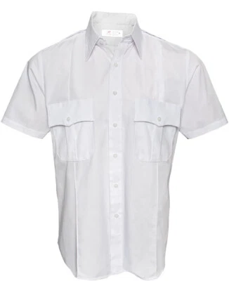 Uniform Short Sleeve Shirt Men's Official Duty 2 Pocket Epaulets Police Security - Image 1 of 4