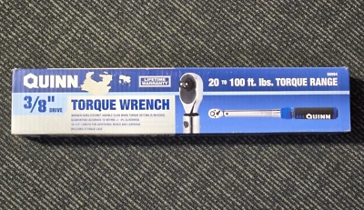 Brand New QUINN 3/8" Drive Range 20-100 ft. lb. Click Torque Wrench 58994 - Image 1 of 4