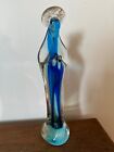 Beautiful Art Glass Sommerso Blue Madonna Holy Virgin Mary Christmas Figur