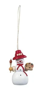 Christbaumschmuck Baumbehang Schneefrau Malerin farbig Höhe 8 cm NEU Weihnachten - Bild 1 von 1