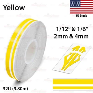 1/2" 12mm Vinyl Pinstriping PinStripe Car Styling Double Line Sticker YELLOW - Picture 1 of 12