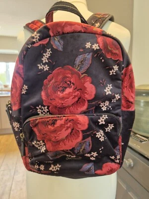 Cath Kidston Genuine Jacquard Rose Velvet Backpack VGC  - Image 1 of 4