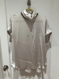 NWT $1,845 Brunello Cucinelli Womens Grey 100% Silk T-Shirt Monili Size 3XL - Picture 1 of 19