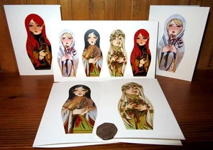 Matryoshka DOLL ART BIRTHDAY CARD GREETING 4 Seasons Winter Spring Autumn Summer - Picture 1 of 14