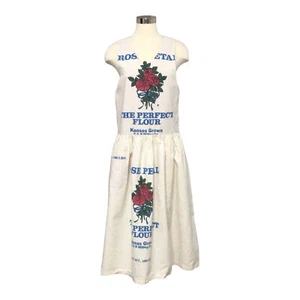 Vintage Handmade Flour Sack Dress Rose Petal Kansas Grown B & B Milling Co. - Picture 1 of 11